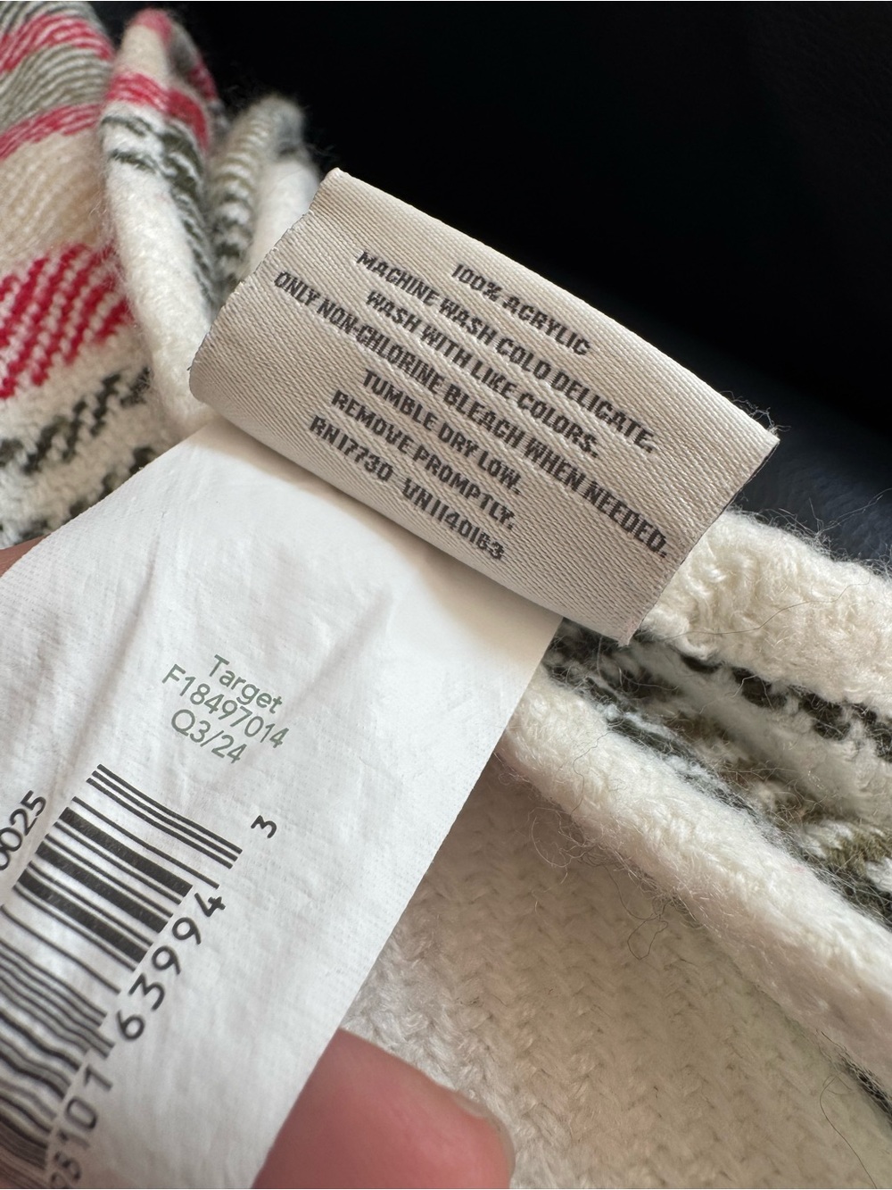 Hearth & Hand with Magnolia Plaid Throw in Olive Green, Red, & Cream - Picture 10 of 10